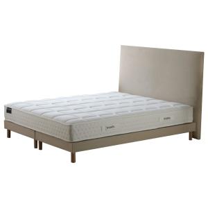 Ensemble matelas ressort 5 zones sommier tete de lit beige…
