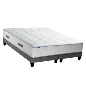 Ensemble matelas ressort 7 zones et 2 sommiers gris chine 1…