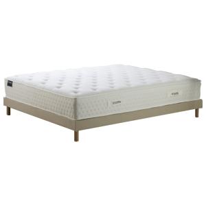 Ensemble matelas ressort 7 zones mousse sommier beige 140x1…