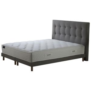 Ensemble matelas ressort 7 zones sommier tete de lit gris 2…
