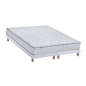 Ensemble matelas ressort mémoire forme sommier blanc 160x20…