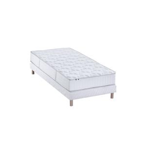 Ensemble matelas ressort mémoire forme sommier blanc 90x190