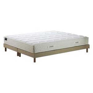 Ensemble matelas ressorts 5 zones mousse HD sommier beige 1…