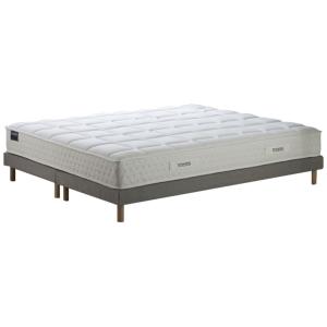 Ensemble matelas ressorts 5 zones mousse HD sommier gris 18…