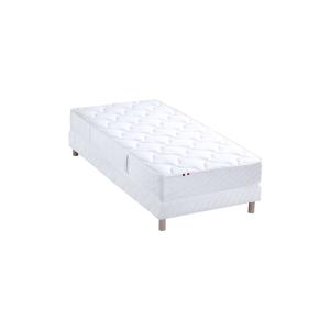 Ensemble matelas ressorts 5 zones sommier blanc 90x190