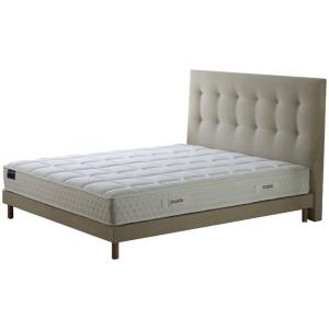 Ensemble matelas ressorts 5 zones sommier tete de lit beige…