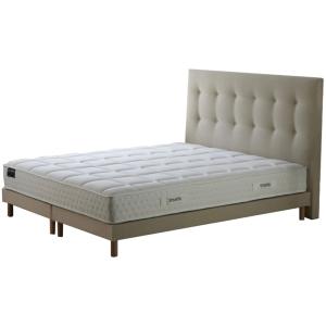 Ensemble matelas ressorts 5 zones sommier tete de lit beige…