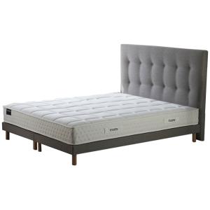 Ensemble matelas ressorts 5 zones sommier tete de lit gris…