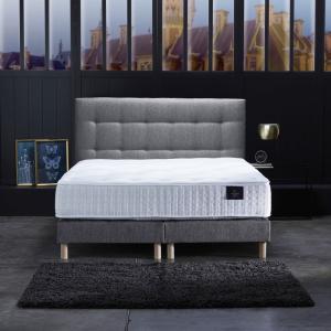 Ensemble matelas ressorts ensachés et sommier gris souris 1…