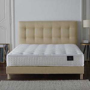 Ensemble matelas ressorts ensachés et sommier jaune 140x190