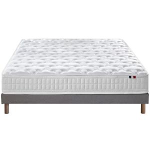 Ensemble matelas ressorts et sommier 160x200 gris