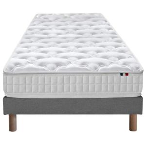 Ensemble matelas ressorts et sommier 90x190 gris