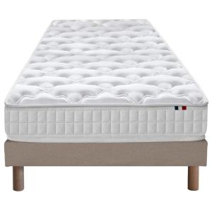 Ensemble matelas ressorts et sommier 90x200 beige