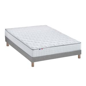 Ensemble matelas ressorts   sommier 140x200 gris