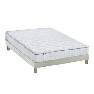 Ensemble matelas ressorts   sommier 160x200 beige