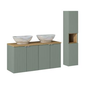 Ensemble meuble double vasque 4 portes colonne stratifiés n…