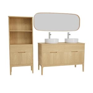 Ensemble meuble double vasque  vasque robinet miroir colonn…