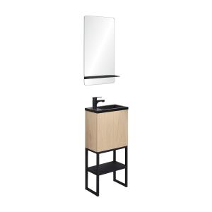 Ensemble meuble lave-mains sur pieds    miroir   robinet no…