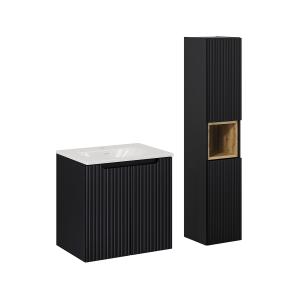 Ensemble meuble vasque encastrée 2 portes colonne stratifié…