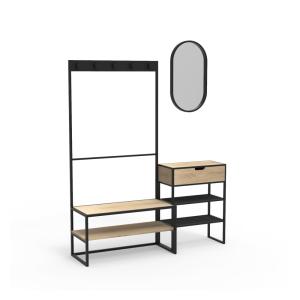 Ensemble meubles d'entrée console, portant et miroir bois e…