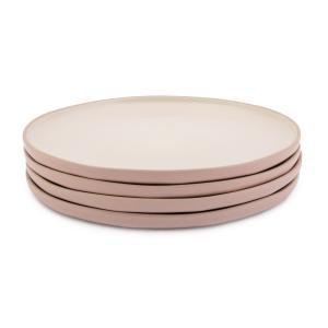 Ensemble 'parfait' de grandes assiettes en grès rose 27 cm