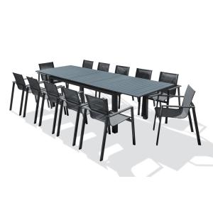 Ensemble repas de jardin 12 places en aluminium