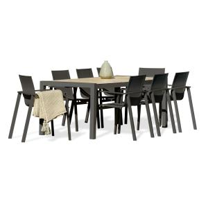 Ensemble repas de jardin 8 places avec plateau céramique