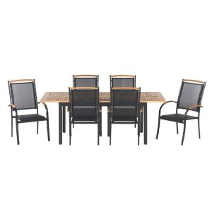 Ensemble repas de jardin 8 places en aluminium