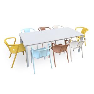 Ensemble repas de jardin 8 places en aluminium laqué