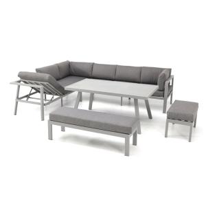 Ensemble repas de jardin 9 places en aluminium