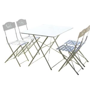 Ensemble repas de jardin   en  blanc