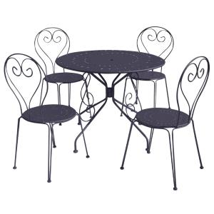 Ensemble repas de jardin   en  gris anthracite