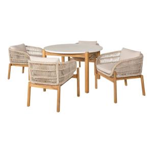 Ensemble  repas de jardin table   4 fauteuils en acacia pla…