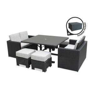 Ensemble repas encastrable 8 places en résine tresséee   ho…