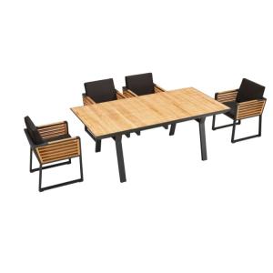 Ensemble repas noir L200 x P100 x H75 cm