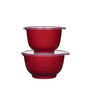 Ensemble saladiers en plastique rouge - Lot de 2