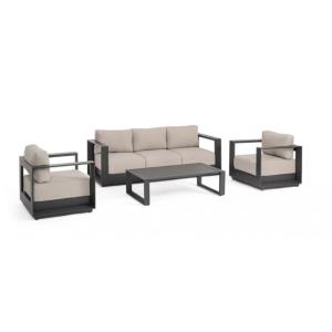 Ensemble salon avec 1 canapé, 2 fauteuils, 1 table basse al…