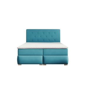 Ensemble sommier et matelas en velours turquoise 140x200