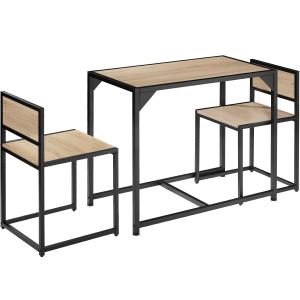 Ensemble table   2 chaises style vintage bois clair industr…