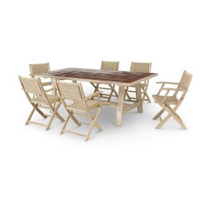 Ensemble table céramique terre cuite 205x105 et 6 chaises