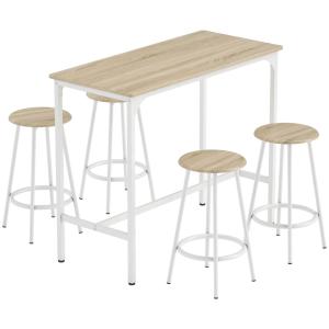 Ensemble table de bar 4 tabourets industriel métal aspect b…