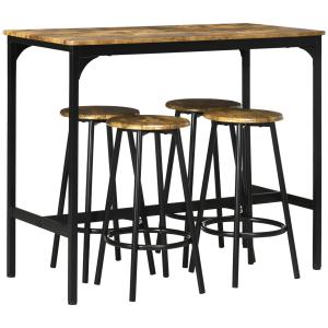 Ensemble table de bar 4 tabourets industriel métal noir asp…