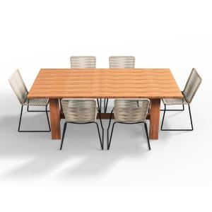 Ensemble table de jardin 6 à 8 personnes   6 chaises