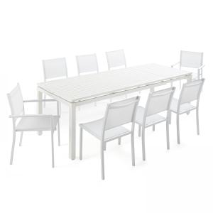 Ensemble table de jardin extensible en aluminium et 8 assis…