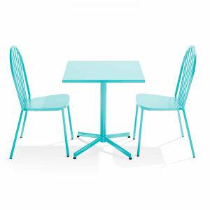 Ensemble table de jardin inclinable et 2 chaises bistrot tu…