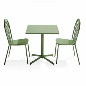 Ensemble table de jardin inclinable et 2 chaises bistrot ve…