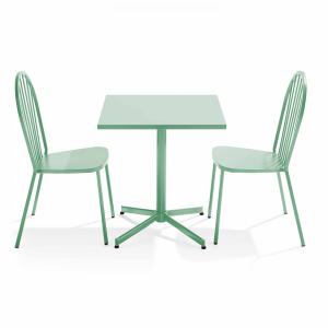 Ensemble table de jardin inclinable et 2 chaises bistrot ve…