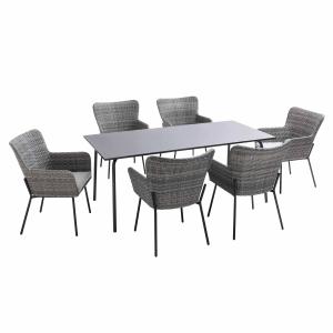 Ensemble table de terrasse et 6 chaises avec accoudoirs en…