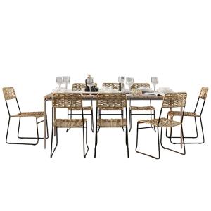 Ensemble table en bois d'acacia FSC 200 cm et 8 chaises de…