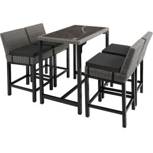 Ensemble Table en rotin avec 4 chaises avec cadre en alumin…